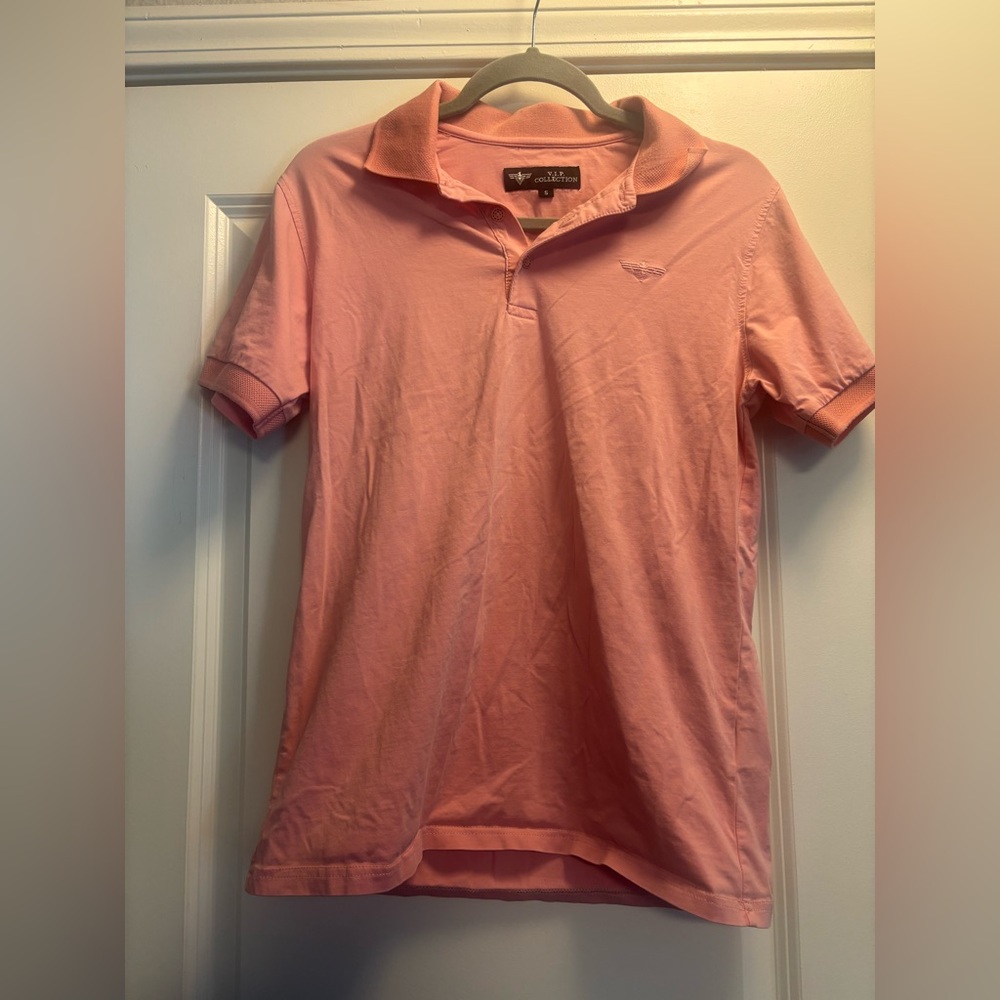 VIP Collection Men's Pink Golf Polo Shirt Size Small